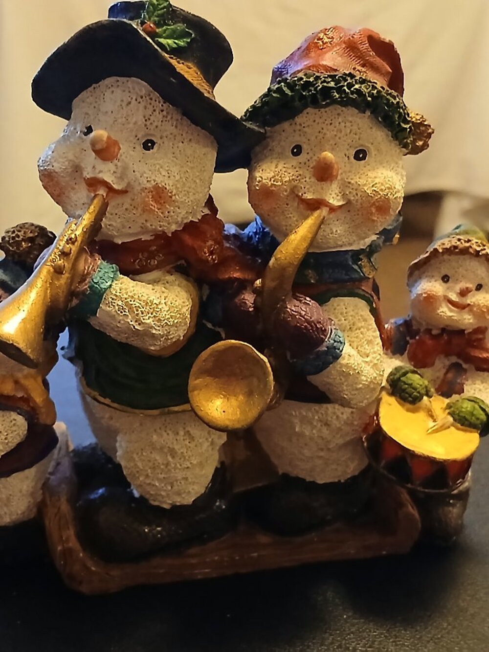 Snowman Band Christmas Decor Figurine - 5" x 5"